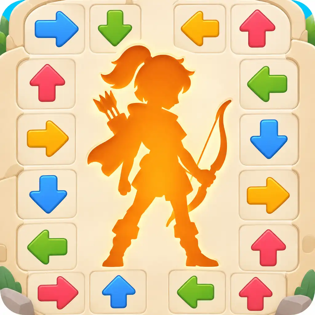 Odsłonięta sylwetka po rozwiązaniu zagadki w grze Arrows Go - Puzzle Escape